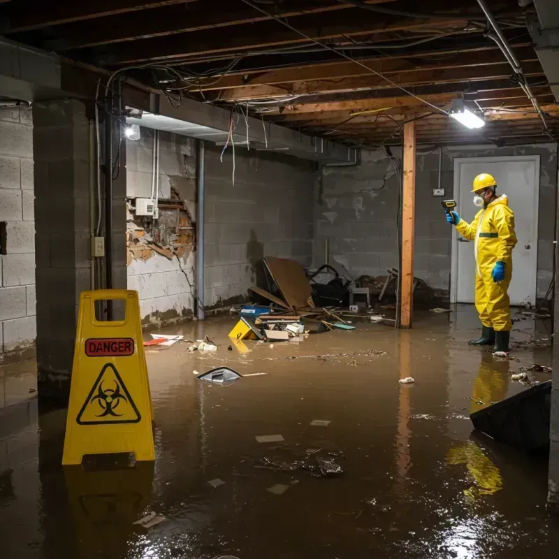 Flooded Basement Electrical Hazard in Tigard, OR Property